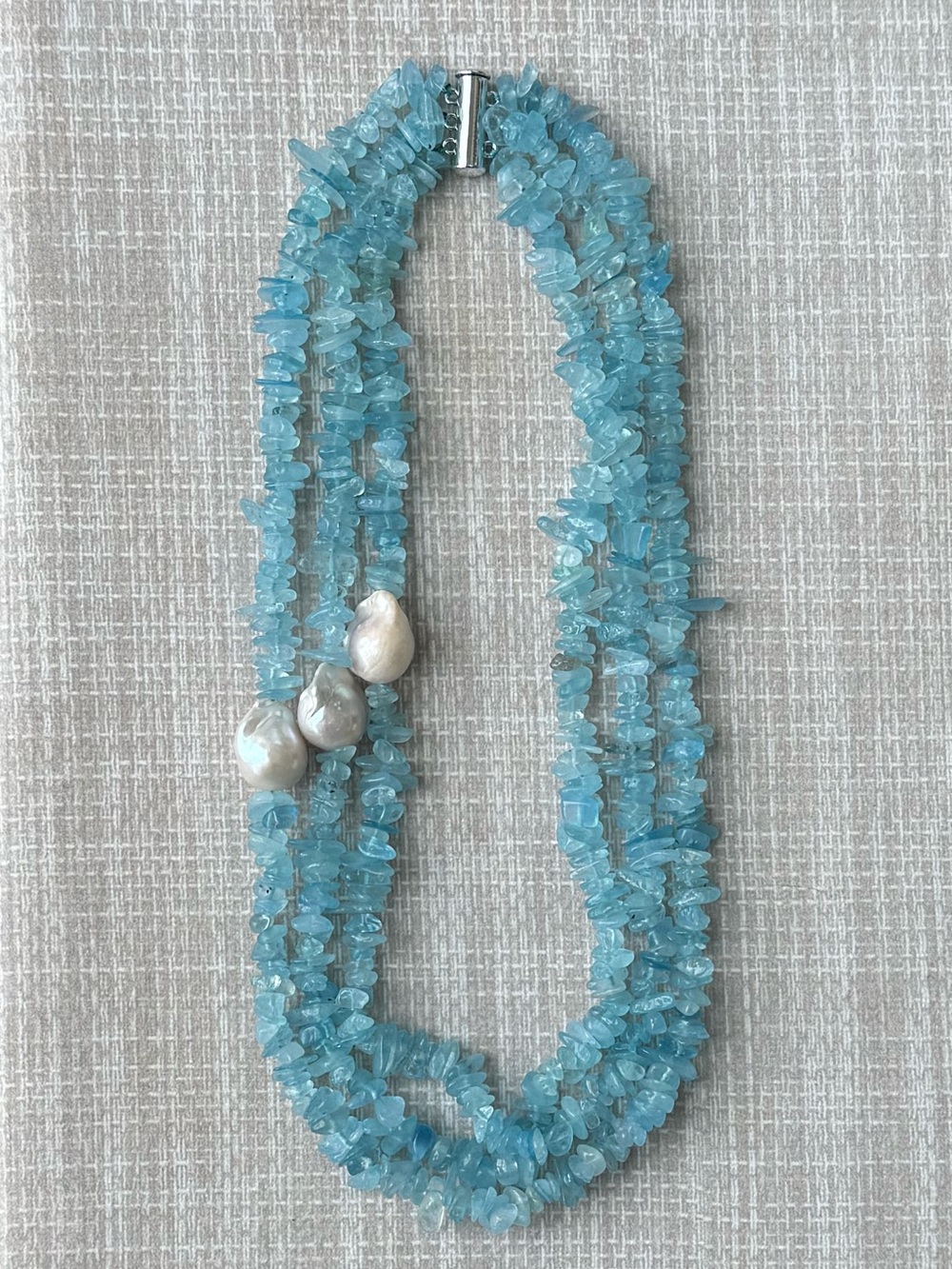 NWOT Tuckernuck Aquamarine and Pearl Necklace